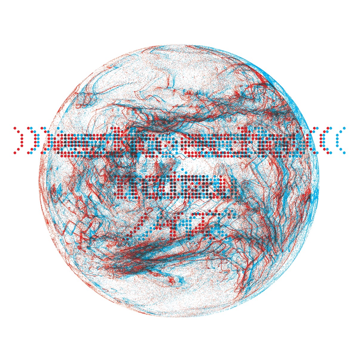 noizu ノイズ album cover: anaglyph globe with dotted lettering
